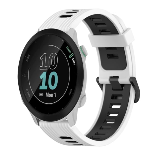 För Garmin Forerunner 55 20 mm vertikalt mönster tvåfärgat silikon watch White-Black