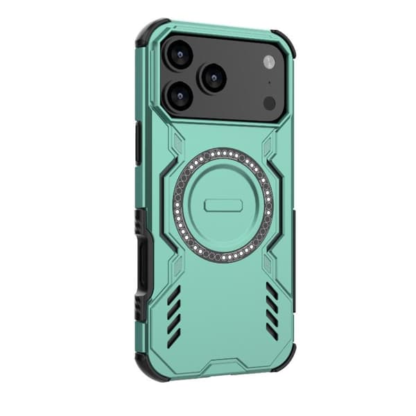 iPhone 18 Pro Max / iPhone 17 Pro Max Skal med Butterfly Armor MagSafe Magnetring och Stötskydd Ljusgrön