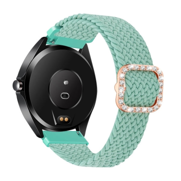 För Garmin Venu/Vivoactive 3 20 mm Universal justerbart flätat elastiskt diamantspänne watch Grass Green