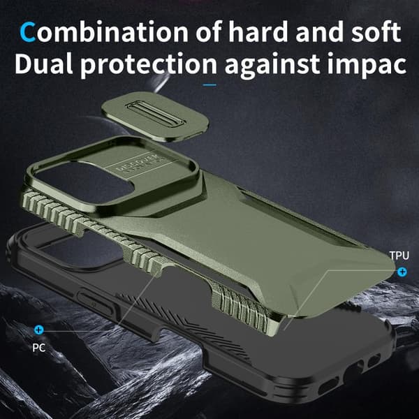 iPhone 17 Skal med Glidande Camshield Alpingrön