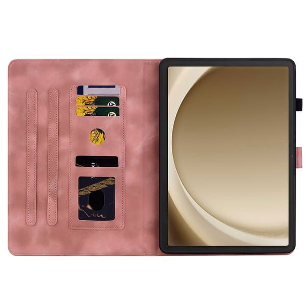 Samsung Galaxy Tab A9+ / A11+ Lily Prägad Läderfodral Rosa