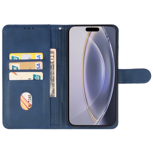 iPhone 16 Pro Fodral Läder - Elegant och Skyddande Skal Blå