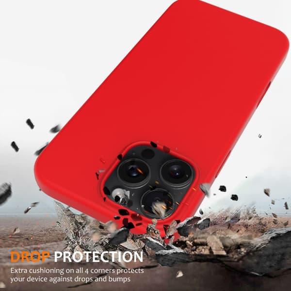 iPhone 16 Pro Max Shockproof Silikon Magsafe Skal Röd