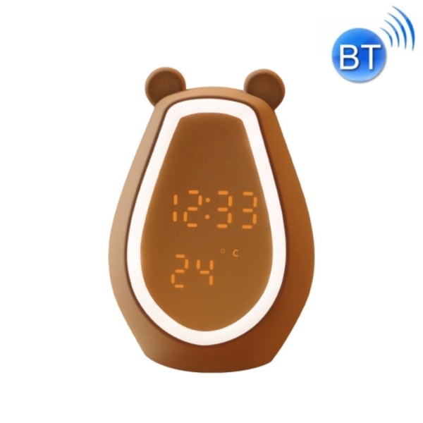 Björnalarmklocka LED Digital Tyst Sänglampa Bluetooth Högtalare USB Laddning Barn Cartoon Nattlampa(Bluetooth+Liten Programversion)