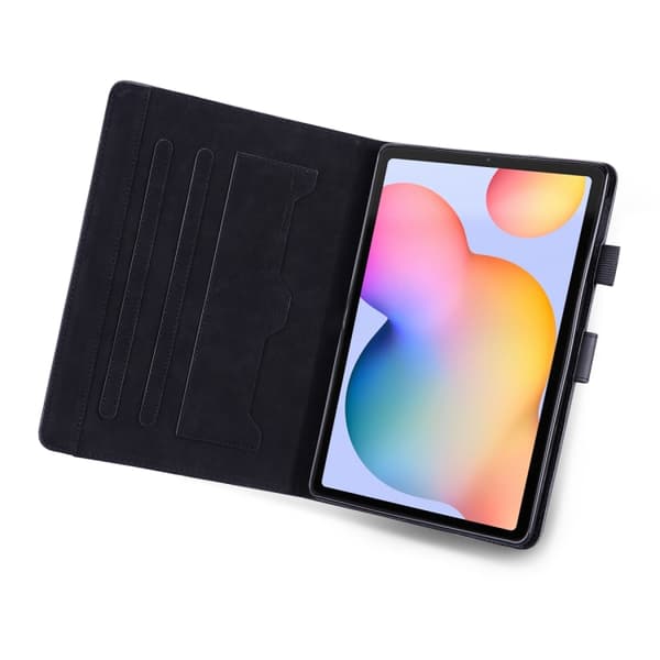 Samsung Galaxy Tab S6 Lite Cartoon Läderfodral Svart