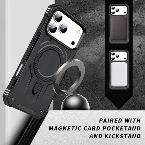 iPhone 18 Pro Max / iPhone 17 Pro Max Skal med MagSafe TPU Hybrid PC Svart
