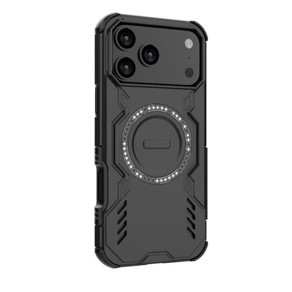 iPhone 18 Pro Max / iPhone 17 Pro Max Skal med Butterfly Armor MagSafe Magnetring och Stötskydd Svart