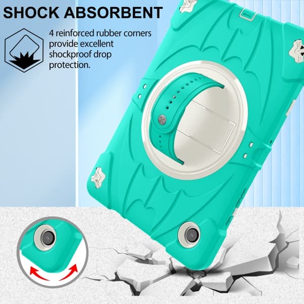 Samsung Galaxy Tab A8 Bat Hand Grip Ställning Tabletfodral Mintgrön Vit