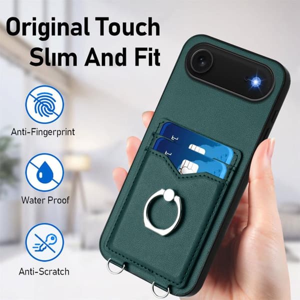 iPhone 17 Air Ring Card Holder Skal Grön