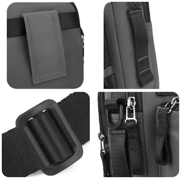 WEPOWER Herr Axelväska Vattentät Utomhus Multifunktionell Midjeväska Casual Mångsidig Crossbody Väska Grå