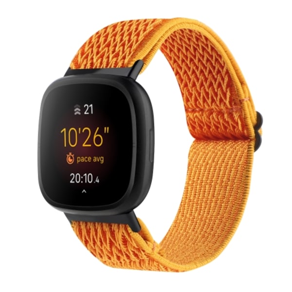 För Fitbit Versa 4 / Sense 2 Universal Wave Nylon Watch Band Orange