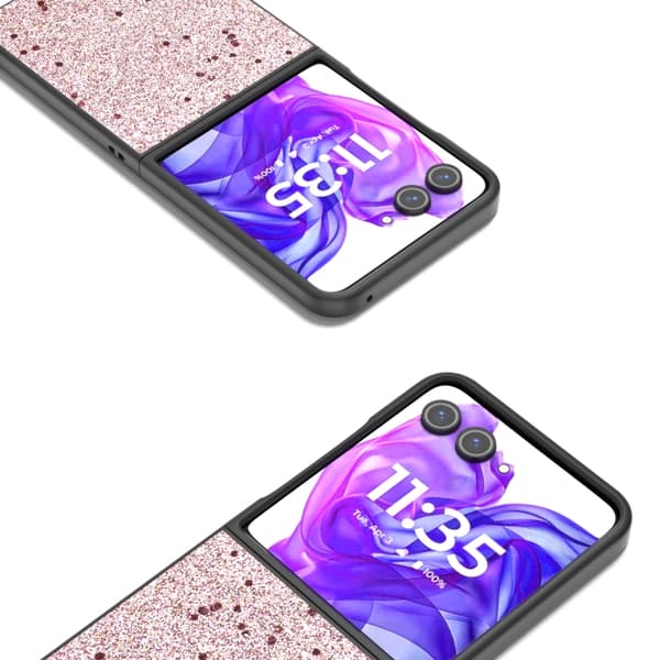 Motorola Razr 50 Ultra Glitter Skal - Full Coverage PU + PC Mobilskydd Rosa
