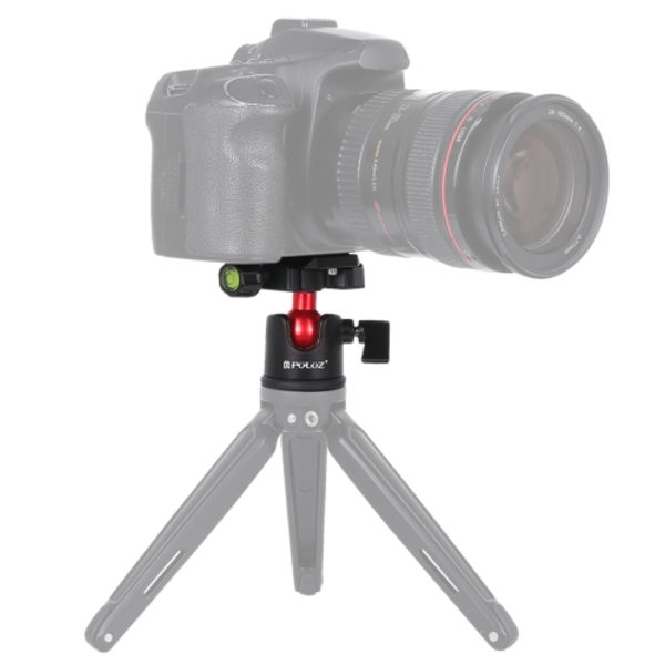 360 graders roterande panoramisk metallkulhuvud med snabbkopplingsplatta för DSLR och digitalkameror Svart