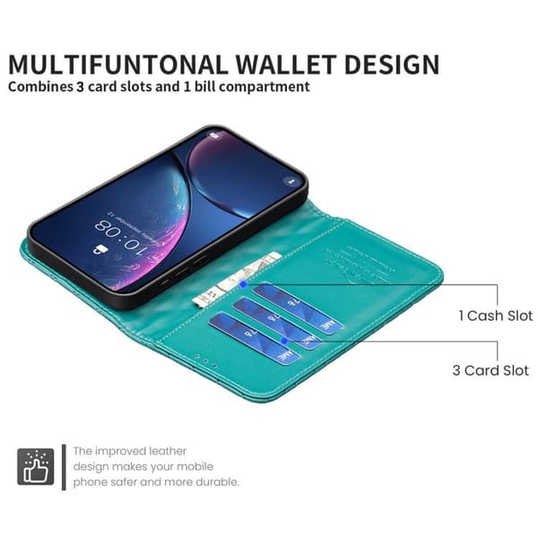 iPhone 17 Skal Läderfodral med Diamantgaller Flip Grön
