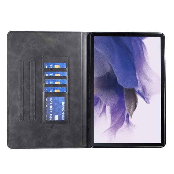Samsung Galaxy Tab S7 FE/S7+/S8+ Prismatisk läderfodral Svart