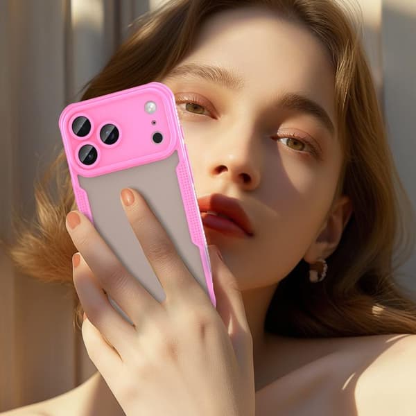 iPhone 18 Pro Max / iPhone 17 Pro Max Skal - Armor Glaze PC Hybrid TPU Rosa