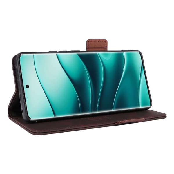 Redmi Note 14 Pro / Note 14 Pro+ 5G Magnetisk Låsfunktion Läderfodral Brun