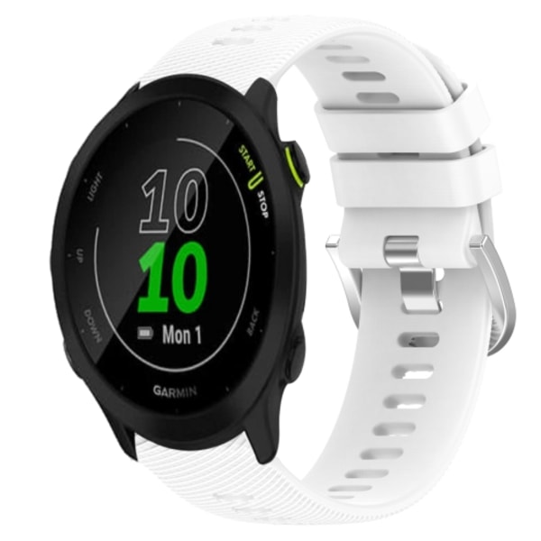 För Garmin Forerunner 55 20mm enfärgad mjukt watch White