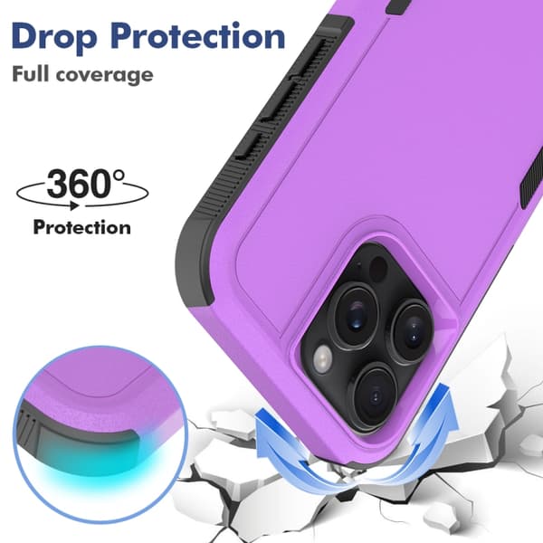 iPhone 16 Pro 2 1 PC + TPU Skal Purpur