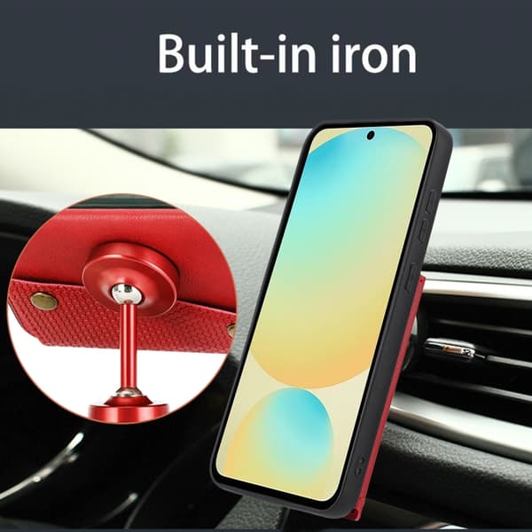 Redmi Note 14 Pro+ 5G - Magnetiskt Mobilskal med Dubbel Spelkortsfack Röd