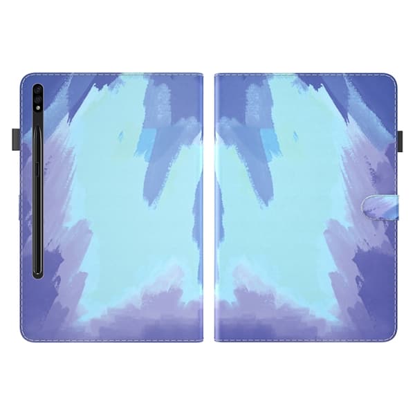 Samsung Galaxy Tab S8/S7 Flip Leather Case med Akvarellmönster Vinter Snö