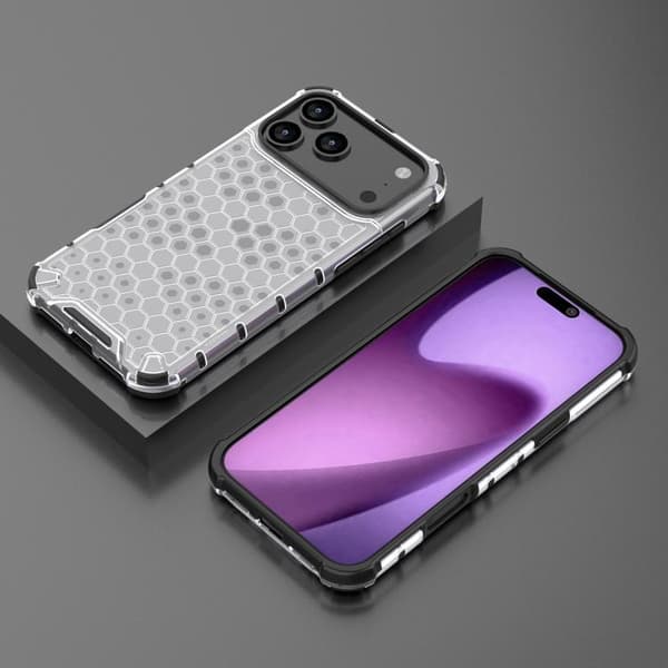 iPhone 18 Pro / iPhone 17 Pro Skal med Honungskombination och Stötskydd Vit