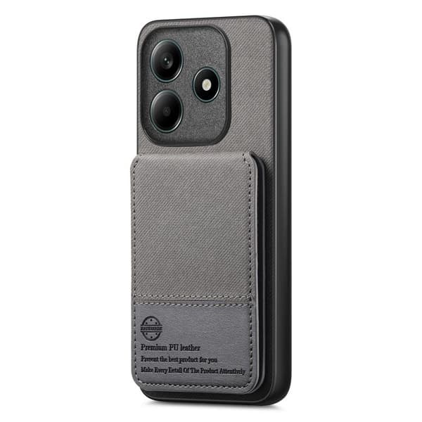 Redmi Note 14 5G - Vertikal Flip RFID Kortväska i Twill Läder Grå