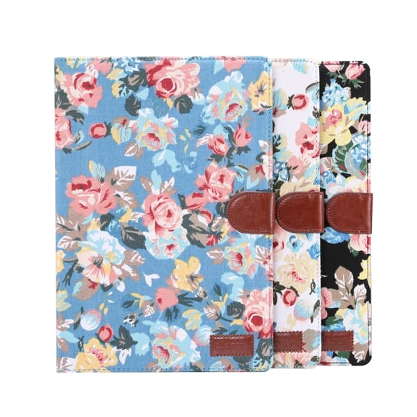 Samsung Galaxy Tab A8 10.5 (2021) X200/X205 Blommig Läderfodral Blå