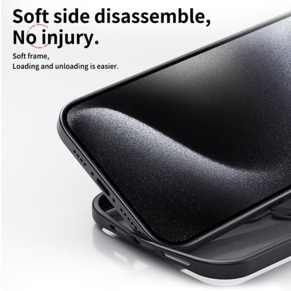 iPhone 16 Pro Dubbelring MagSafe Magnetisk Hållare Skal Transparent