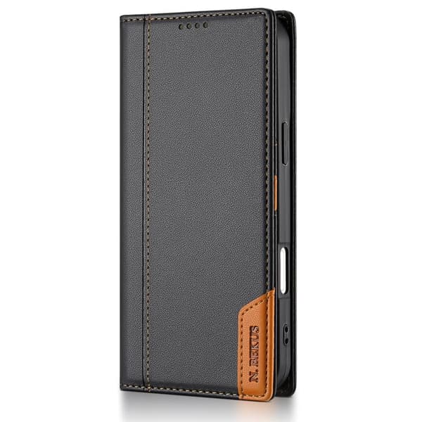 iPhone 18 Pro Max / iPhone 17 Pro Max Skal läderfodral N.BEKUS P3 RFID med magnetisk flip Svart