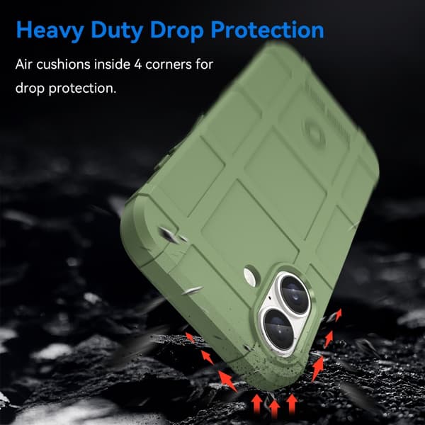 iPhone 16 Pro Max Full Coverage Shockproof TPU Skal - Hållbar och Skyddande Mobilskal Grön