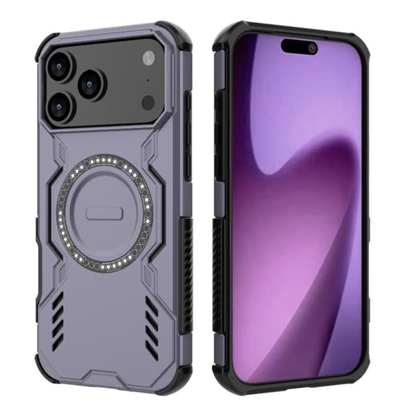 iPhone 18 Pro Max / iPhone 17 Pro Max Skal med Butterfly Armor MagSafe Magnetring och Stötskydd Purpur