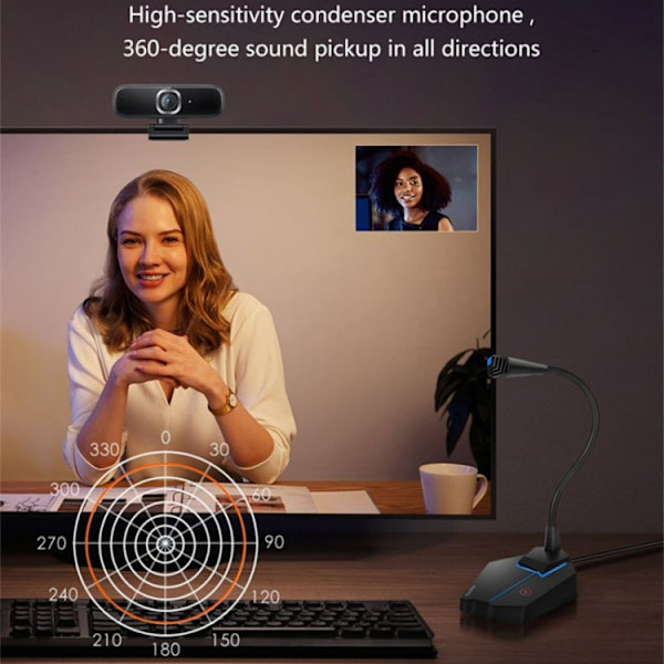 Yanmai G25 USB Högkänslig Mikrofon RGB Gaming Svanhals Bordsmikrofon