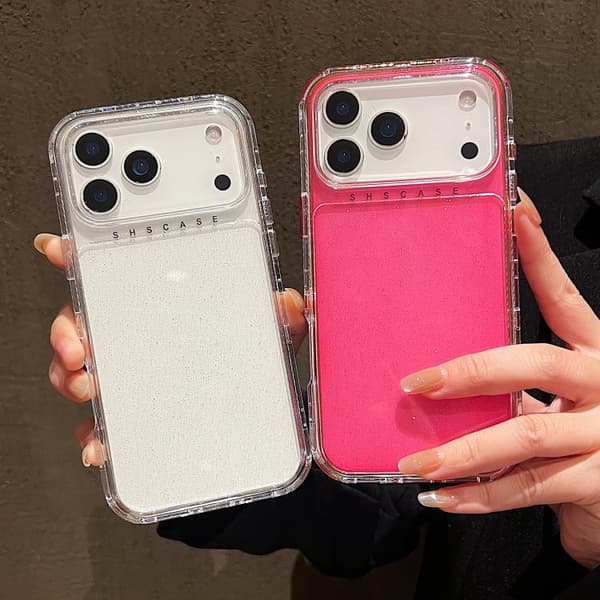 iPhone 18 Pro Max / iPhone 17 Pro Max Skal 3-i-1 TPU + PC med Glitterpulver Rosröd