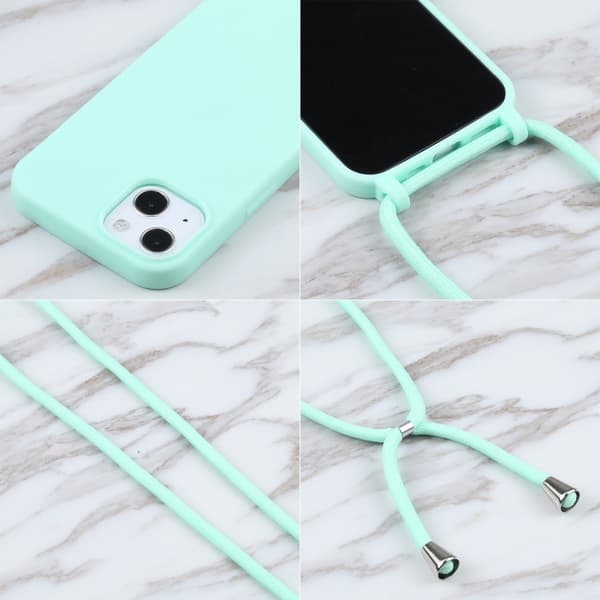 iPhone 16 Pro Max Skal Candyfärger med Lanyard - Skyddande TPU-fodral Mintgrön