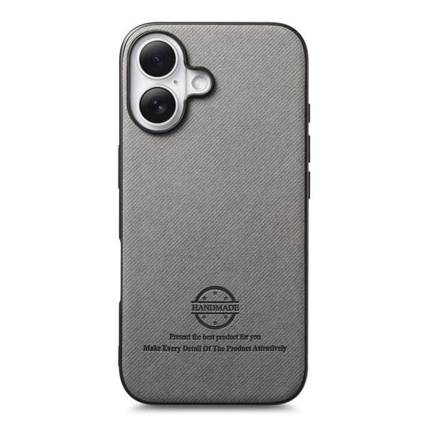 iPhone 17 Skal - Twilltyg och Läder Grå