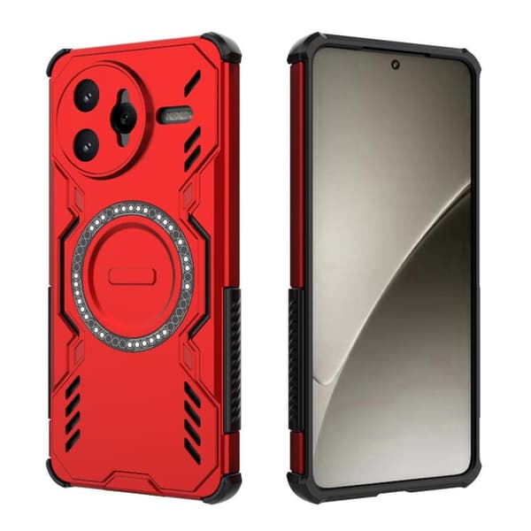Redmi K80 Pro 5G - Butterfly Armor MagSafe Magnetisk Ring Stötsäker Mobilskal Röd