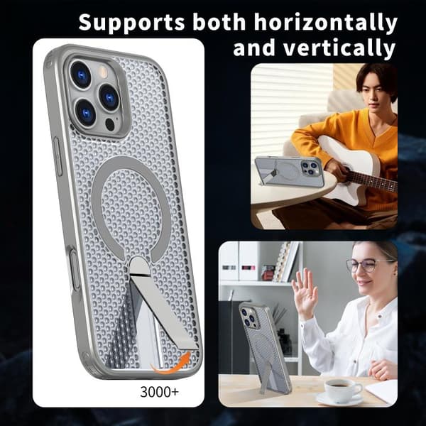iPhone 16 Pro Max Honeycomb Kylning MagSafe Skal Titangrå