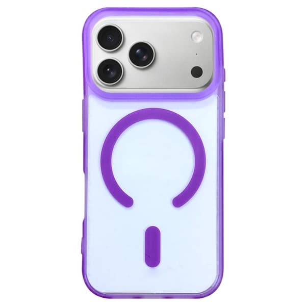 iPhone 18 Pro Max / iPhone 17 Pro Max Skal med Dubbel-Sidig Frostad MagSafe Transparent Design Purpur