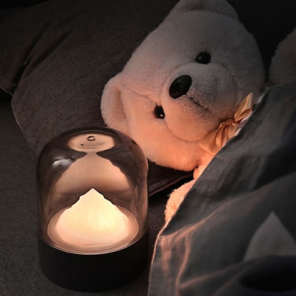 Retro Nostalgisk Nattlampa Sängbordstimer LED Sovande Kompanjon Ljus(Grå)