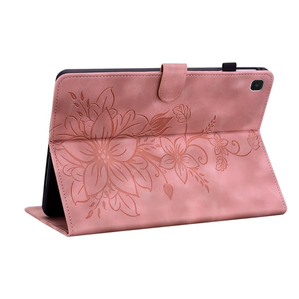 Samsung Galaxy Tab S5e T720 Lily Prägad Läderfodral Rosa