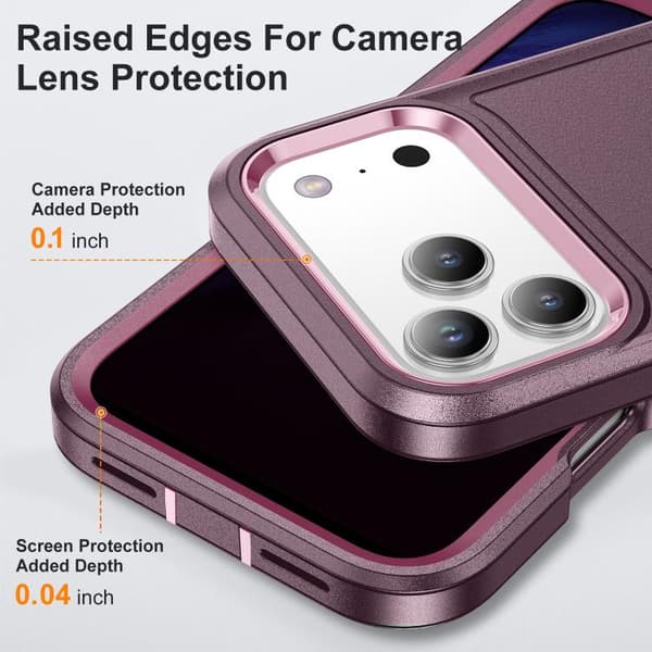 iPhone 18 Pro / iPhone 17 Pro Livsvattentålig Robust Skal Lila + Rosa
