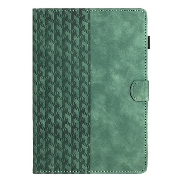 Samsung Galaxy Tab A7 Lite T220 Fodral i präglat läder med byggklossar Grön