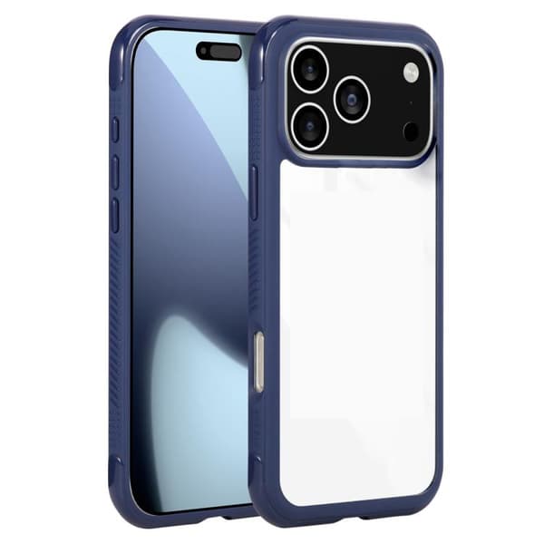 iPhone 18 Pro / iPhone 17 Pro Skal - Solid Färg med Transparent Akryl TPU Kunglig blå