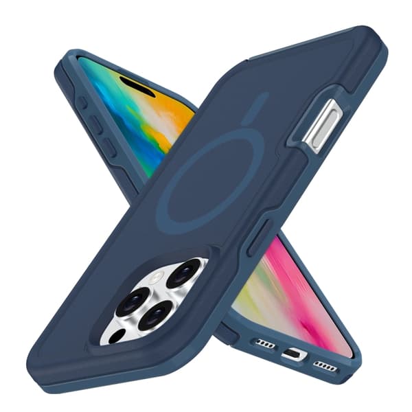 iPhone 16 Pro Max Shockproof MagSafe Armor PC Hybrid TPU Skal Bläckblå