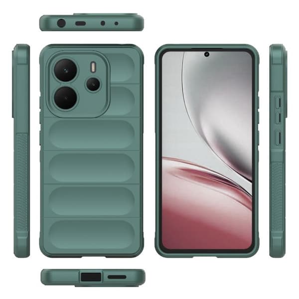 Redmi Note 14 4G - Magic Shield TPU + Flanell fodral EU Mörkgrön