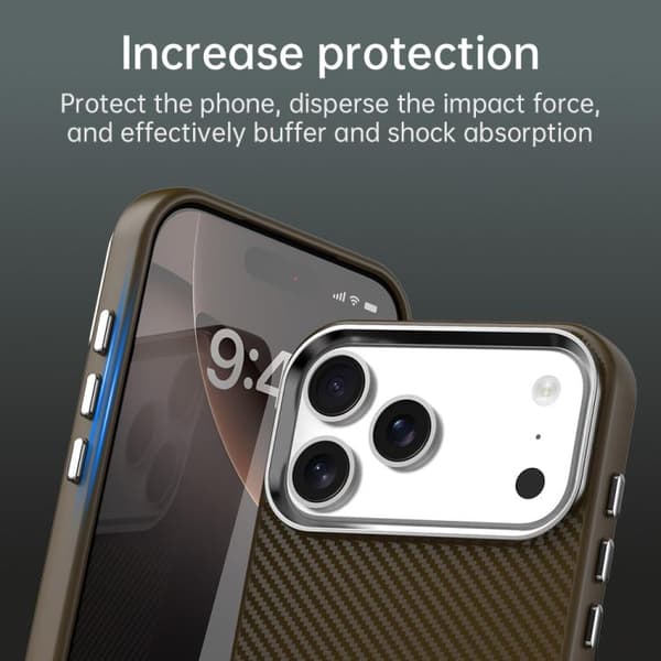 iPhone 18 Pro / iPhone 17 Pro Carbon Fiber Series Skal Brun