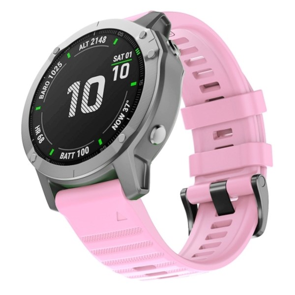 För Garmin Fenix ​​6 22mm Silikon Smart Watch Watch Band Pink