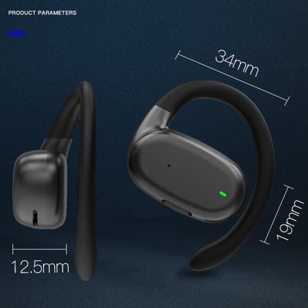Hängande öra externt ljud enkel öra stereo Bluetooth-hörlurar Vit