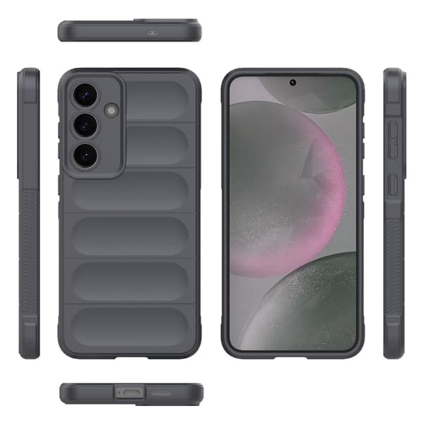 Samsung Galaxy S25+ 5G Skal Magic Shield TPU + Flanell Mörkgrå